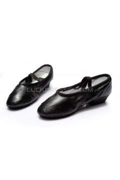 Women's Black Soft Leatherette Dance Shoes Ballet/Latin/Yoga/Dance Sneakers Flat Heel D604005