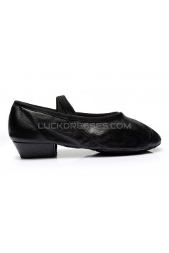Women's Black Soft Leatherette Dance Shoes Ballet/Latin/Yoga/Dance Sneakers Flat Heel D604005