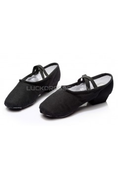 Women's Black Canvas Dance Shoes Ballet/Latin/Yoga/Dance Sneakers Canvas Flat Heel D604006