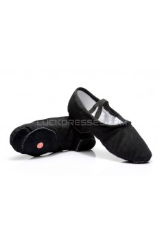 Women's Black Canvas Dance Shoes Ballet/Latin/Yoga/Dance Sneakers Canvas Flat Heel D604006