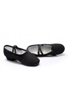Women's Black Canvas Dance Shoes Ballet/Latin/Yoga/Dance Sneakers Canvas Flat Heel D604006