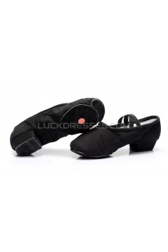 Women's Black Canvas Dance Shoes Ballet/Latin/Yoga/Dance Sneakers Canvas Flat Heel D604006