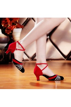 Women's Heels Pumps Modern With Buckle Latin/Ballroom/Salsa Dance Shoes Red Black Silver D801018