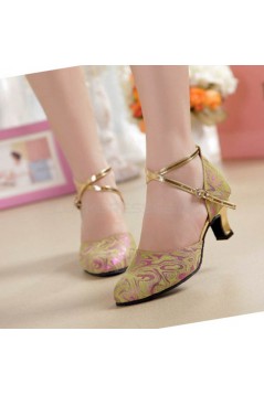 Women's Soft Top Layer Cow Leather Lace Customized Heels Latin/Salsa/Ballroom/Outdoor Dance Shoes Wedding Party Shoes D801070