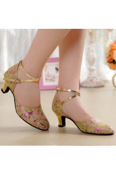Women's Soft Top Layer Cow Leather Lace Customized Heels Latin/Salsa/Ballroom/Outdoor Dance Shoes Wedding Party Shoes D801070