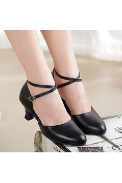 Women's Black Soft Top Layer Cow Leather Lace Customized Heels Latin/Salsa/Ballroom/Outdoor Dance Shoes D801071