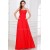 Empire One-Shoulder Long Red Beaded Chiffon Prom Evening Formal Party Dresses/Maternity Evening Dresses ED010006
