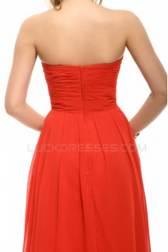 A-Line Strapless Long Beaded Chiffon Prom Evening Formal Party Dresses ED010010