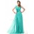 Sheath/Column Long Blue Beaded Chiffon Prom Evening Formal Party Dresses ED010016