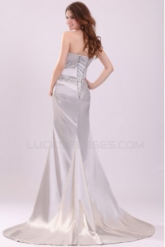 Trumpet/Mermaid Strapless Long Beaded Prom Evening Formal Party Dresses ED010017