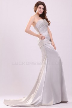 Trumpet/Mermaid Strapless Long Beaded Prom Evening Formal Party Dresses ED010017