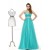 A-Line Halter Long Beaded Blue Prom Evening Formal Party Dresses ED010023