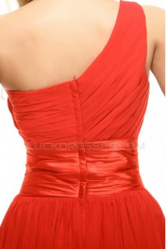 A-Line One-Shoulder Long Beaded Chiffon Prom Evening Formal Party Dresses ED010046