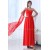 A-Line One-Shoulder Long Red Chiffon Prom Evening Formal Party Dresses ED010053