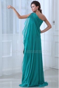Sheath/Column One-Shoulder Long Chiffon Prom Evening Formal Party Dresses ED010054