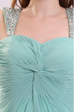 A-Line Beaded Straps Long Chiffon Prom Evening Formal Party Dresses ED010055