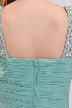 A-Line Beaded Straps Long Chiffon Prom Evening Formal Party Dresses ED010055
