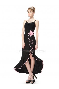 Long Black Spaghetti Strap Prom Evening Formal Party Dresses ED010056