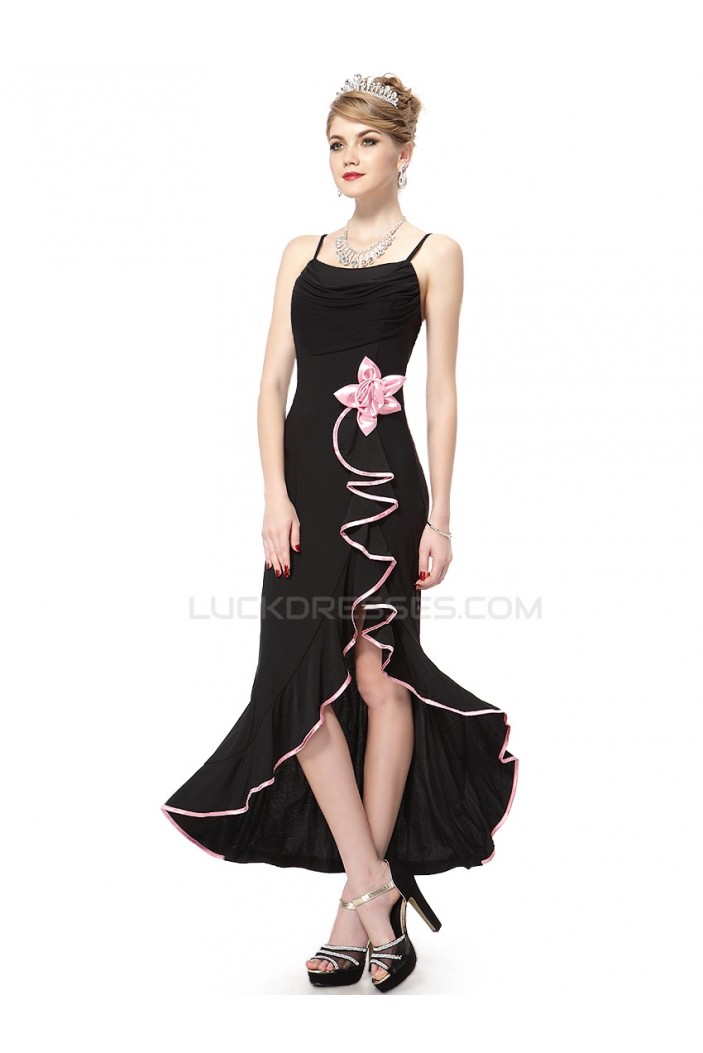 Long Black Spaghetti Strap Prom Evening Formal Party Dresses ED010056