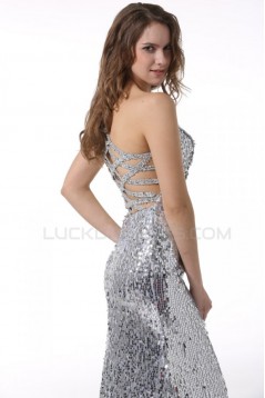 Trumpet/Mermaid One-Shoulder Sequin Long Prom Evening Formal Party Dresses ED010073