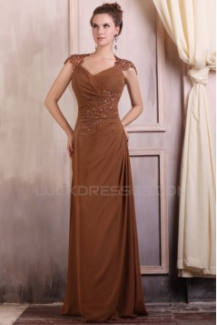 A-Line Beaded Applique Long Chiffon Prom Evening Formal Party Dresses/Mother Of The Bride Dresses ED010082