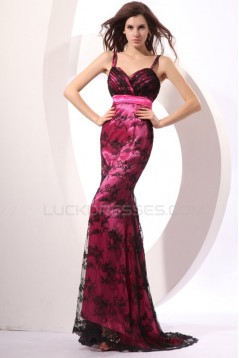 Trumpet/Mermaid Long Black Lace Prom Evening Formal Party Dresses ED010085