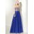 A-Line Sweetheart Lace Appliques Long Blue Prom Evening Formal Party Dresses ED010086