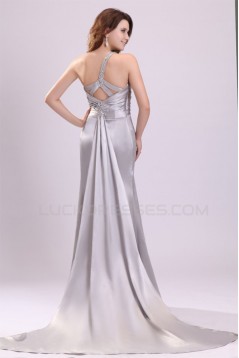 Sheath One-Shoulder Beaded Long Prom Evening Formal Party Dresses ED010088