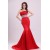Trumpet/Mermaid Strapless Long Red Prom Evening Formal Party Dresses ED010100