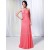 Sheath/Column Beaded Long Pink Chiffon Prom Evening Formal Dresses ED011002