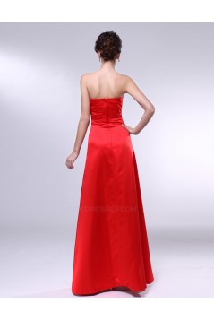 A-Line Beaded Long Red Prom Evening Formal Dresses ED011008