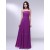 A-Line Strapless Beaded Long Purple Chiffon Prom Evening Formal Dresses ED011009