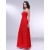 Sheath/Column Sweetheart Split-Front Beaded Long Red Chiffon Prom Evening Formal Dresses ED011012