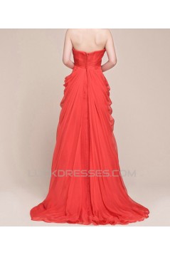 Sheath/Column Sweetheart Beaded Long Chiffon Prom Evening Formal Dresses ED011027
