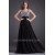 A-Line Beaded Sequins Long Black Chiffon Prom Evening Formal Dresses ED011029