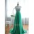 A-Line Sweetheart Beaded Long Green Chiffon Prom Evening Formal Dresses ED011032