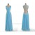Sheath/Column V-Neck Beaded Applique Long Blue Chiffon Prom Evening Formal Dresses ED011035