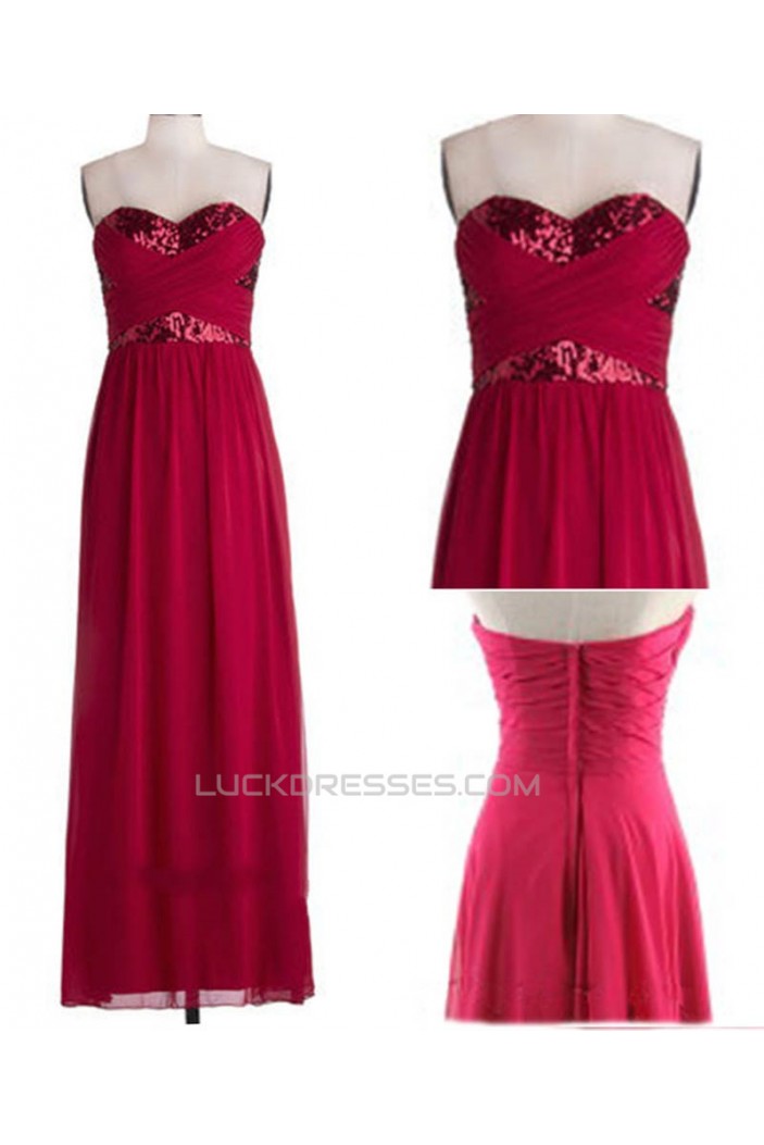 Sheath/Column Sweetheart Sequins Long Chiffon Prom Evening Formal Dresses ED011051