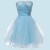 A-Line Beaded Strapless Short Blue Prom Evening Formal Dresses ED011052