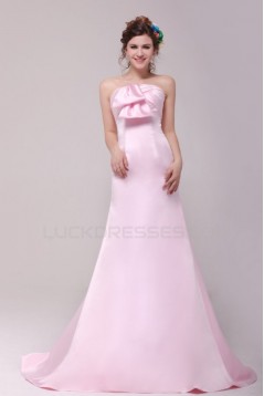 A-Line Strapless Long Pink Prom Evening Formal Party Dresses ED010109