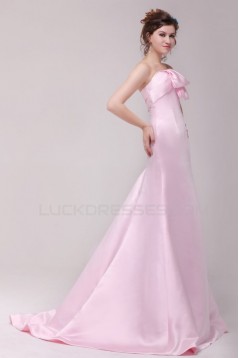 A-Line Strapless Long Pink Prom Evening Formal Party Dresses ED010109