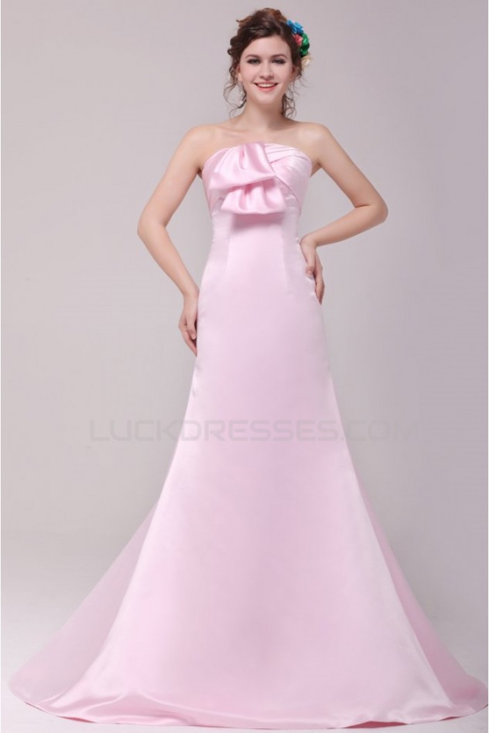 A-Line Strapless Long Pink Prom Evening Formal Party Dresses ED010109
