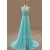 A-Line One-Shoulder Beaded Long Blue Chiffon Prom Evening Formal Dresses ED011108