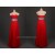 A-Line Sweetheart Beaded Long Red Chiffon Prom Evening Formal Dresses ED011109