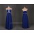 A-Line Sweetheart Beaded Long Blue Chiffon Prom Evening Formal Dresses ED011136