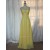 A-Line One-Shoulder Beaded Long Yellow Chiffon Prom Evening Formal Dresses ED011150