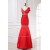 Trumpet/Mermaid One-Shoulder Beaded Long Red Prom Evening Formal Dresses ED011161