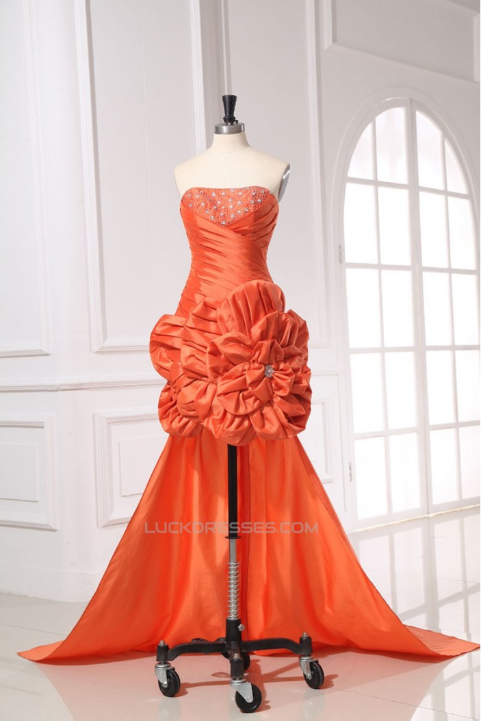 Trumpet/Mermaid Strapless Beaded Long Prom Evening Formal Dresses ED011163