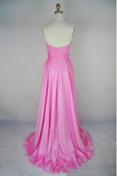 High Low Sweetheart Beaded Pink Chiffon Prom Evening Formal Dresses ED011167