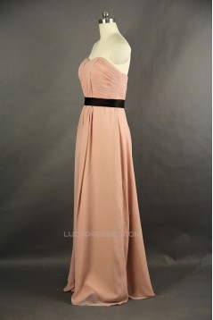 Sheath/Column Sweetheart Beaded Long Chiffon Prom Evening Formal Dresses ED011174